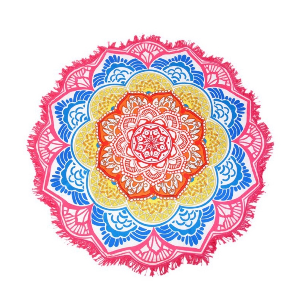 Round Tassel Fringing Beach Throw